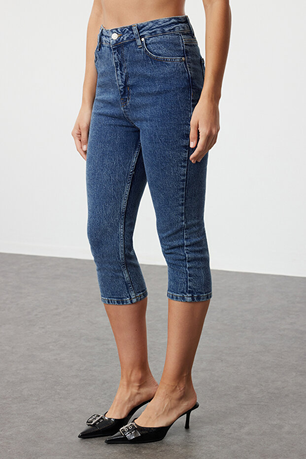 Mavi Yüksek Bel Kapri Jeans TWOAW25JE00010 - 4