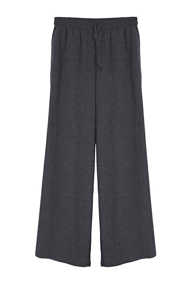 Antrasit Wide Leg Esnek Örme Pantolon TWOSS24PL00054 - 7