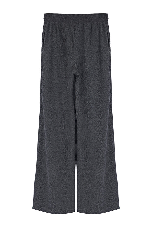 Antrasit Wide Leg Esnek Örme Pantolon TWOSS24PL00054 - 8