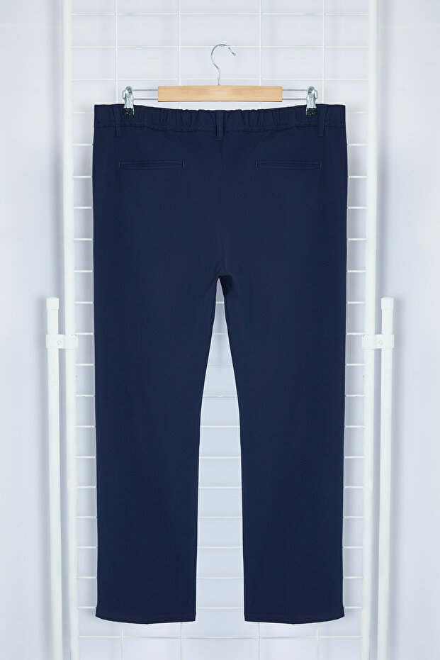 Lacivert Pileli Klasik Baggy Fit Kumaş Pantolon TMNSS24PL00024 - 9