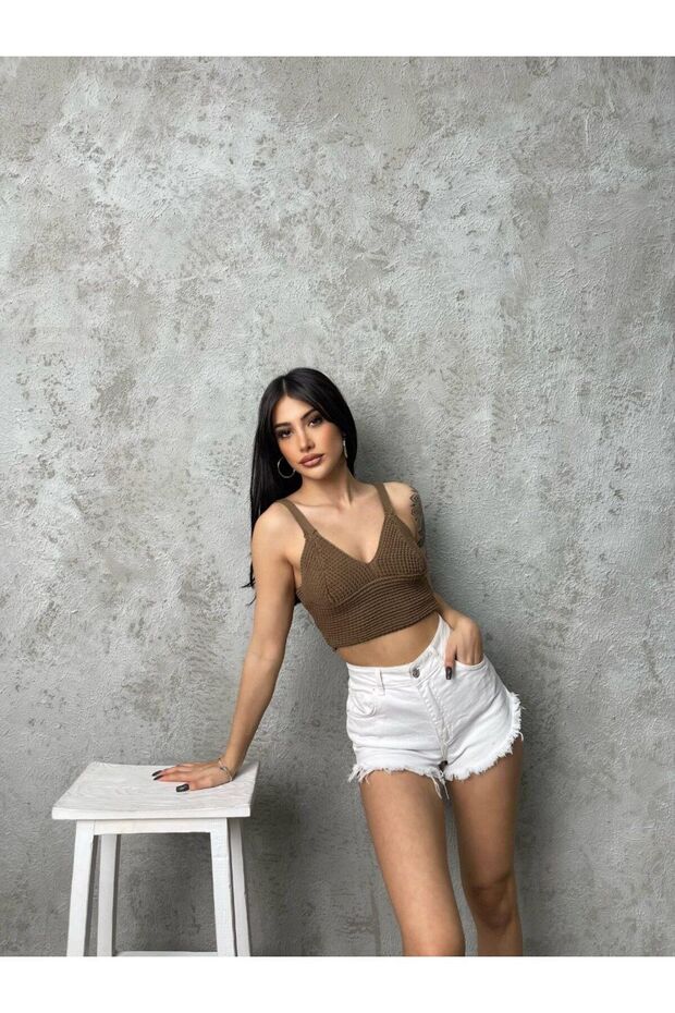 Kadın Askılı Triko Büstiyer - 1