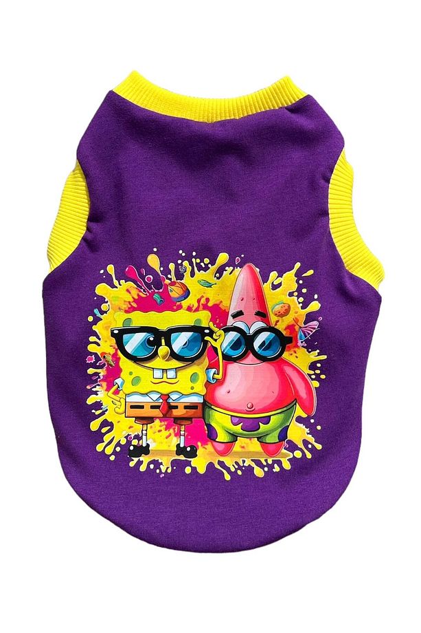 Sunger bob köpek atlet & kedi atlet köpek tshirt - 1