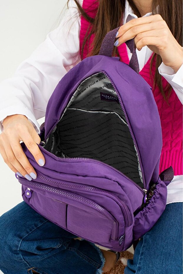 Mega Large Size Purple School Backpack - 3