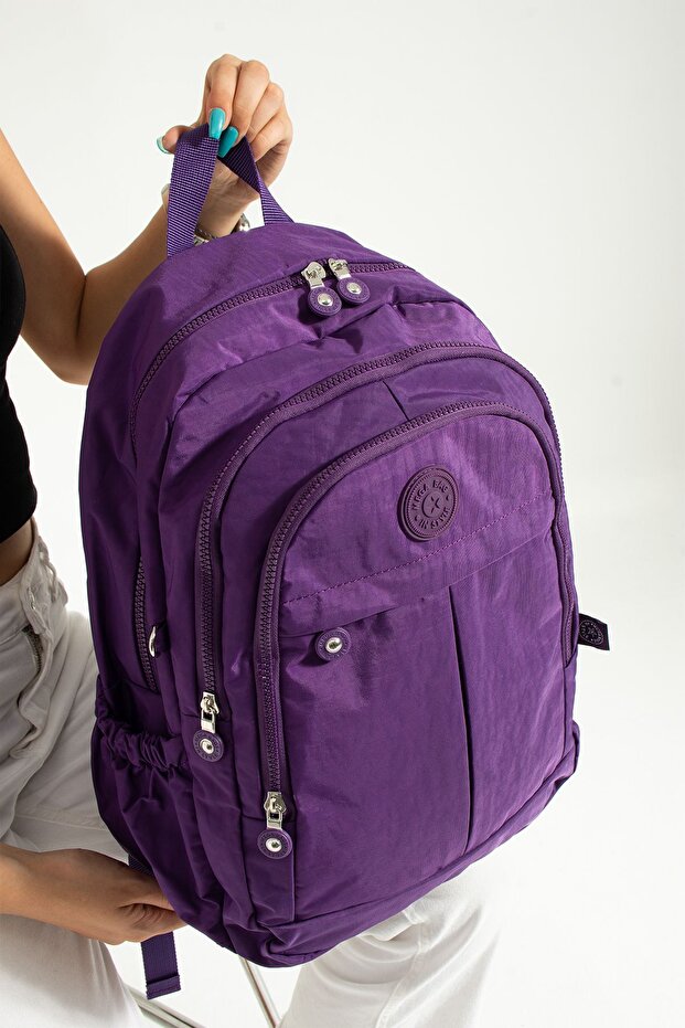 Mega Large Size Purple School Backpack - 2