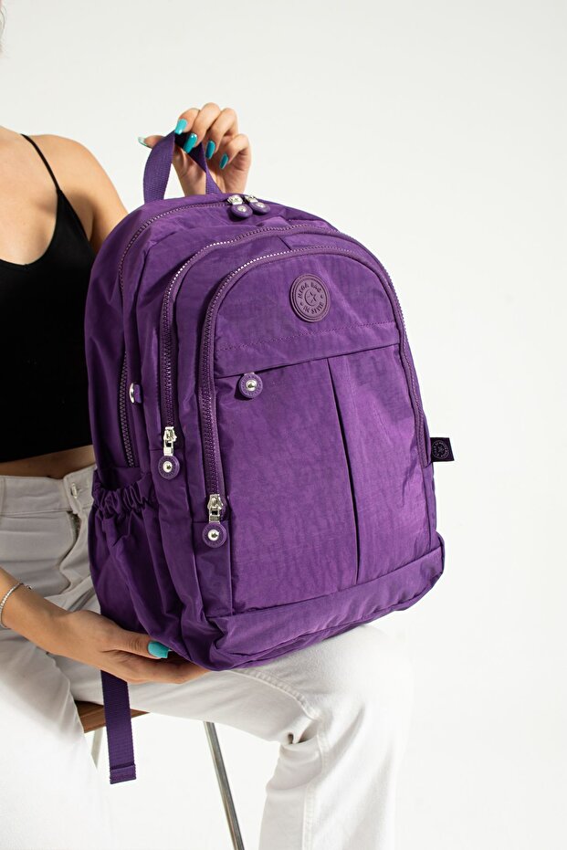 Mega Large Size Purple School Backpack - 8