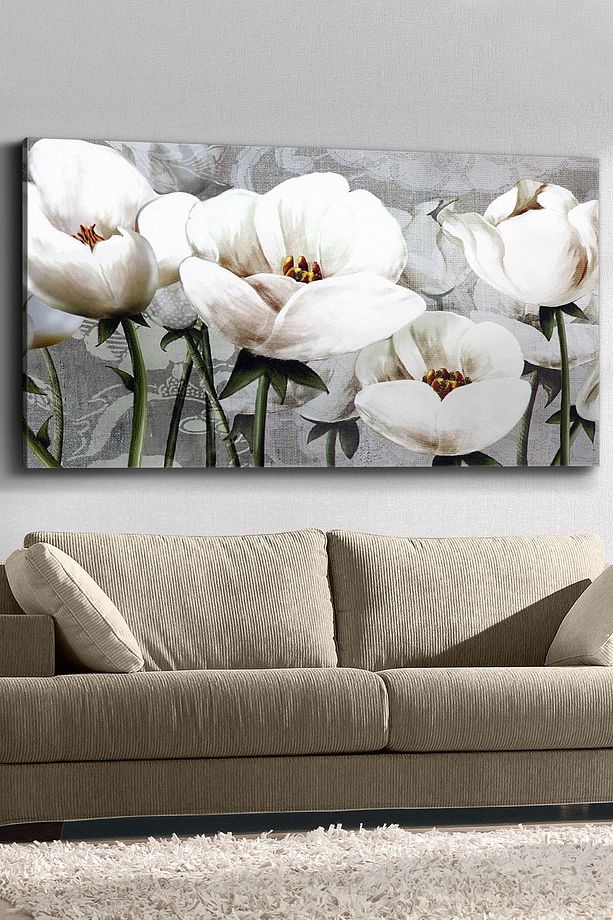 Çiçekler Tek Parça Kanvas - Canvas Tablo - 2