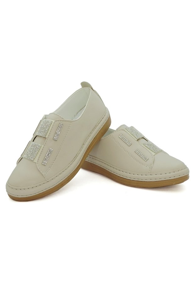 Marly Anatomical Leather Fusped Comfort Sole Elastic Women's Sneaker Casual Shoes