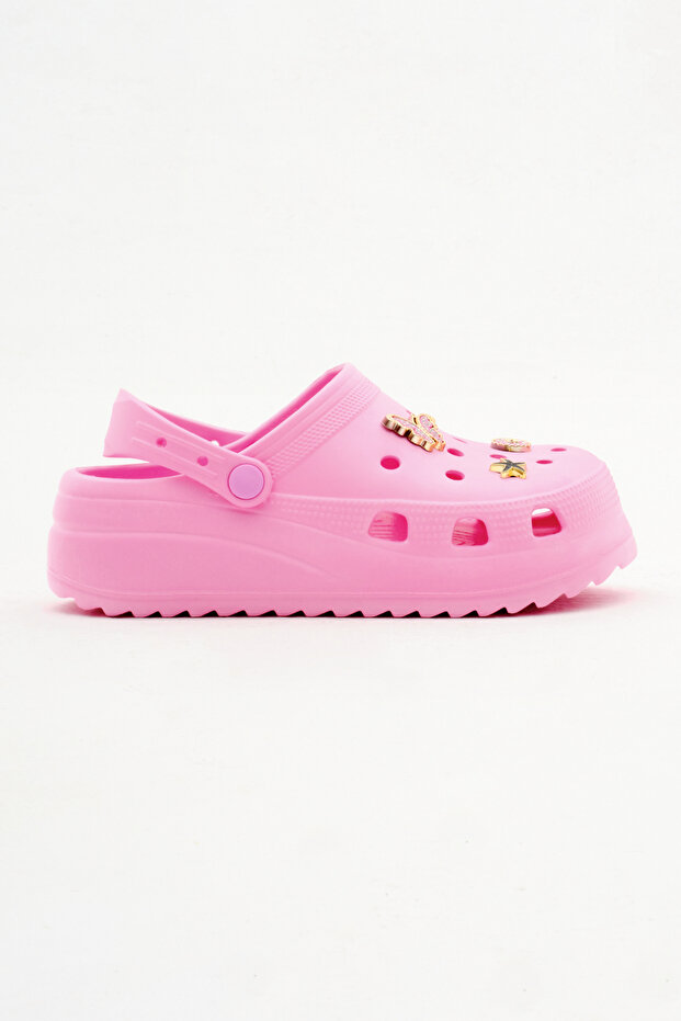 Women's Fuchsia High Heel Eva Sandals with Accessories