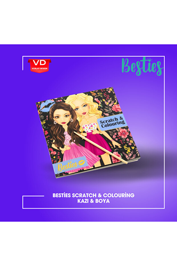 Besties 12 Sheets Scratch Paint Book - Scratch & Coloring Notebook - 2