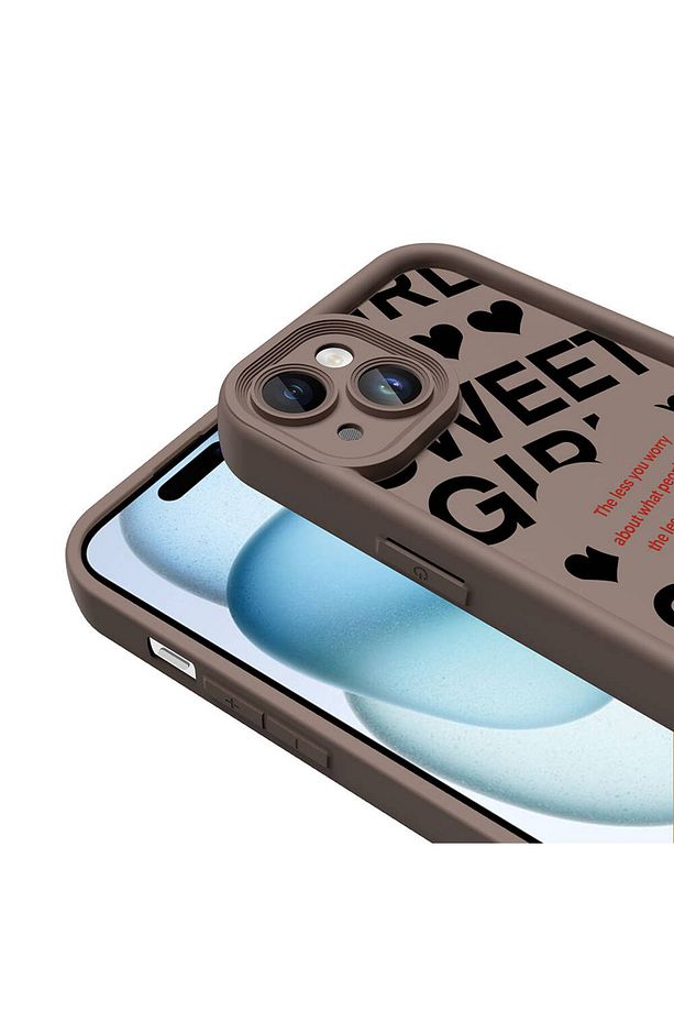 İphone 13 Kılıf Yumuşak Renkli Lansman Silikon Coffe Desenli 3d Çıkıntılı Kenarlı Korumalı - 5