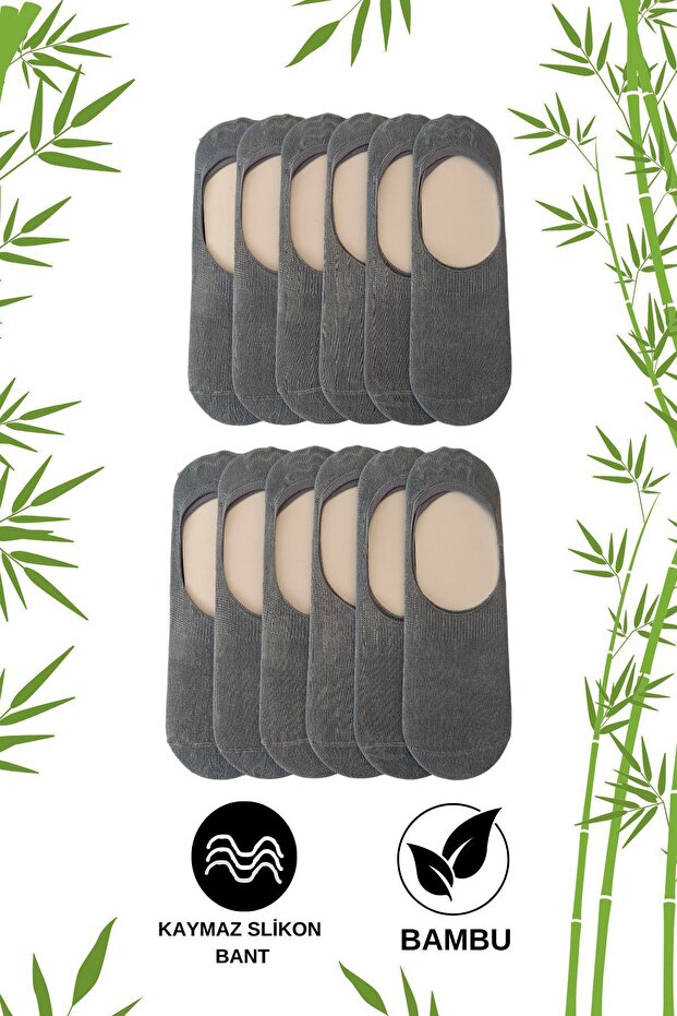 Bamboo Ballerina Silicone Non-Slip Seamless Unisex 12-Piece Socks