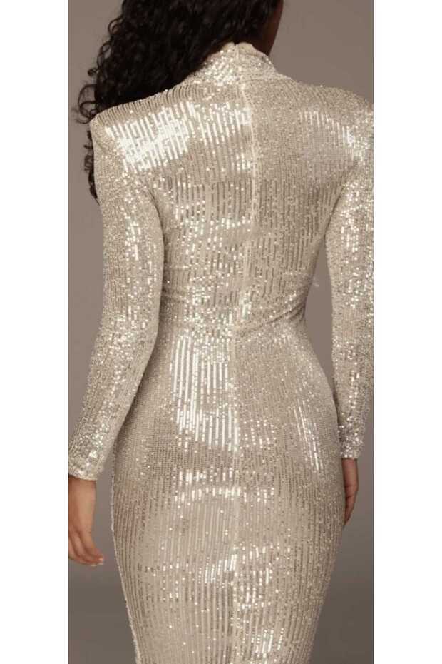 balıkçıl midi elbise - 3