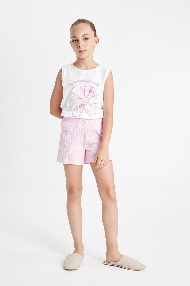 Kız Çocuk Pijama Takımı Baskılı Kolsuz Üst Şort C8499a824sm - 2