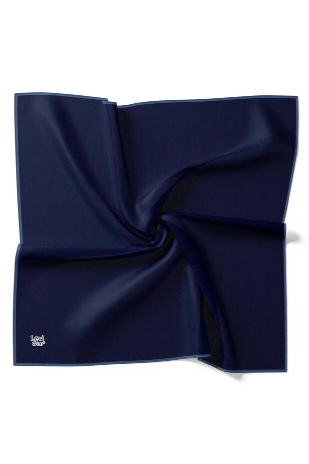 وشاح من البوليستر ذو اللون الأزرق الداكن - 1