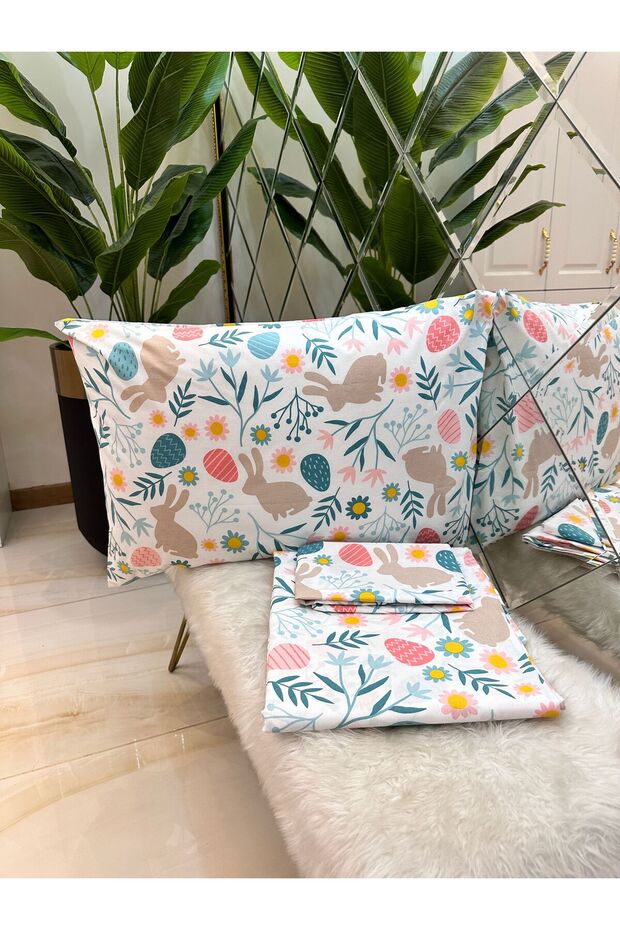 Patterned Double 100% Cotton Non-Elastic Bed Sheet And Pillowcase Set