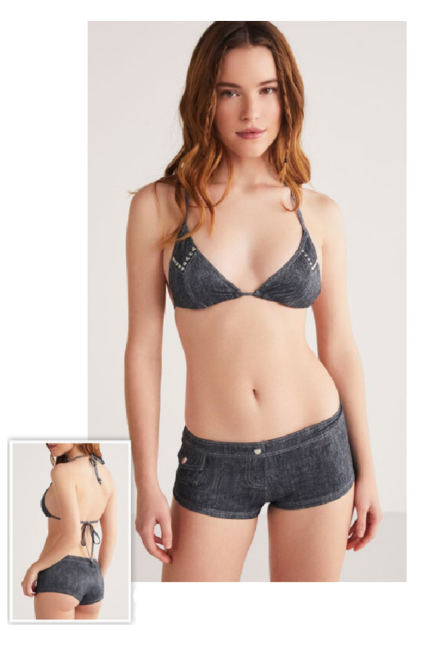 Triangle Bikini - Denim Look Set - 1
