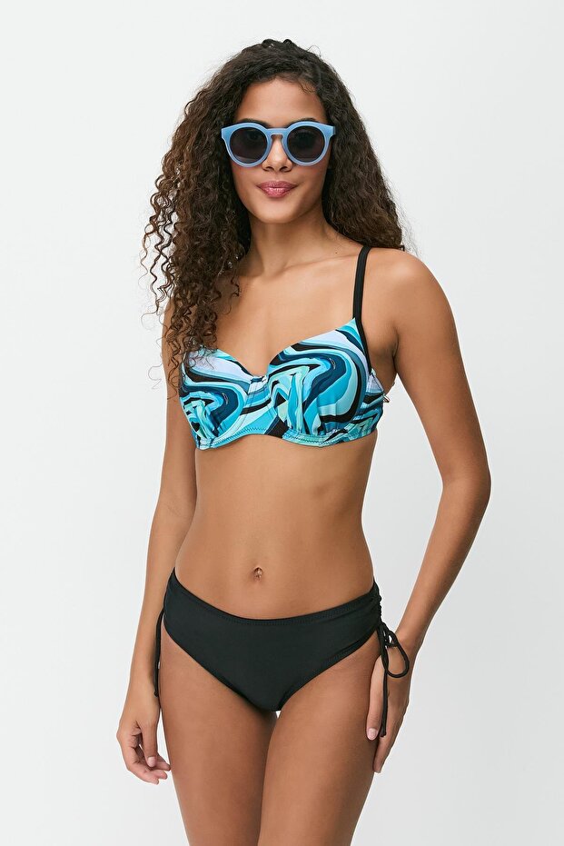 Covered Bikini Set 3261 Black/Turquoise - 4