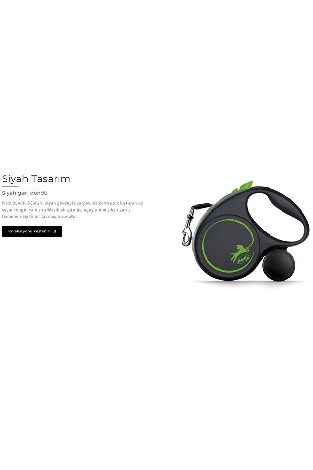 Black Design Şerit Uzayan Gezdirme Tasması - 3