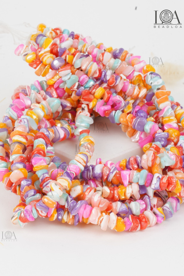 50 Pieces Soft Colored Cracked Natural Stone - Necklace and Bracelet Accessory