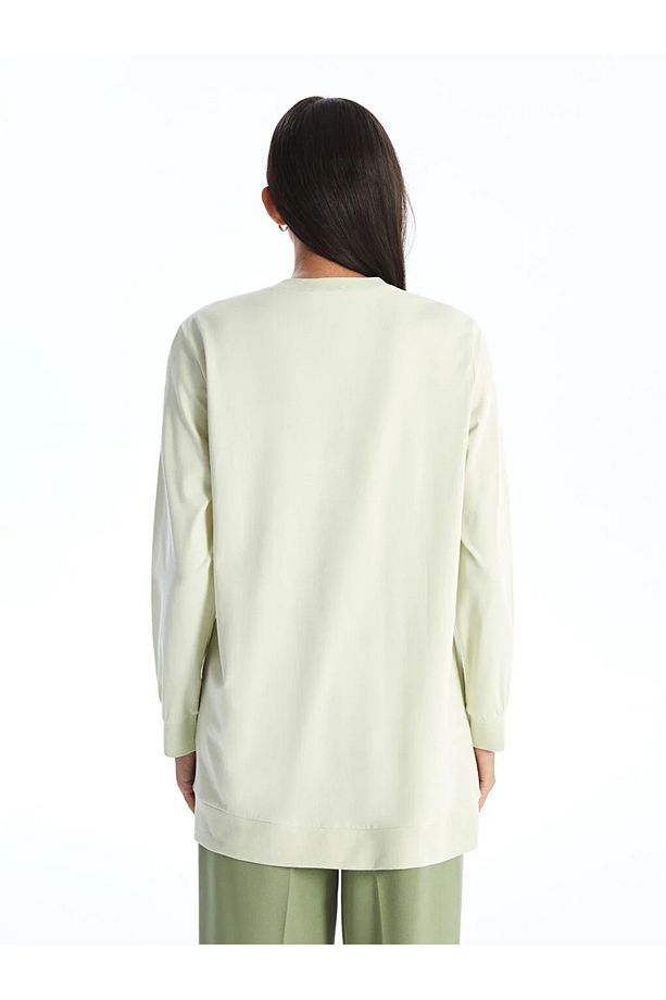 LCW Modest Kadın Bisiklet Yaka Düz Sweatshirt Tunik - 5