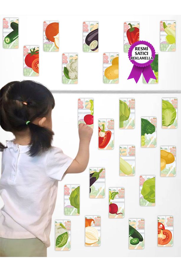 Yiyecekler Puzzle Magnet Seti 12 adet, 24 parça Dikkat Geliştiren Zeka Oyunu, Çocuk Oyalayan Oyuncak - 2