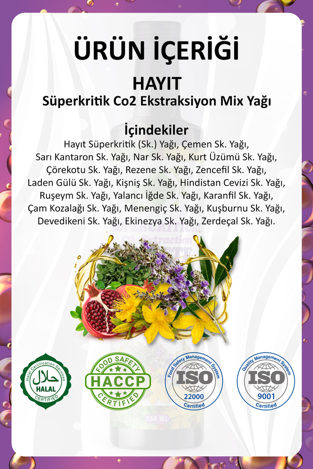 Hayıt Süperkritik Mix Yağı 250 ml (CHASTE TREE SUPERCRİTİCAL MİX OİL) - 3