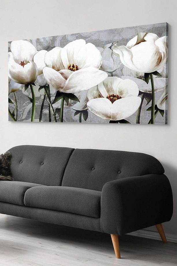 Çiçekler Tek Parça Kanvas - Canvas Tablo - 1