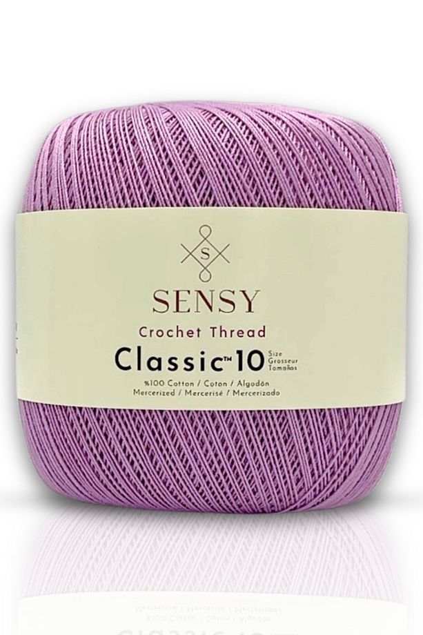 Classic 10 Tığ İpi 100% Merserize Pamuk Örgü İpi, Dantel İpi, Giza Mısır Pamuğu İp Lila - 1