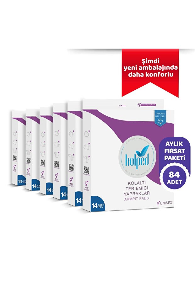 KOLPED Koltuk Altı Pedi Ter Emici Yapraklar 84 Adet ( 6 Kutu)