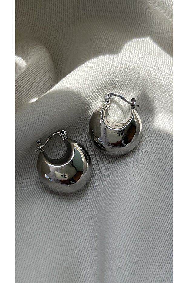 Çelik Silver Sepet Küpe - 3