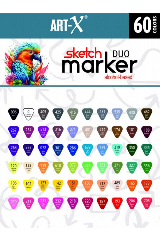 ART-X Sketch Marker Çift Taraflı Kalem Seti 60'LI - 4