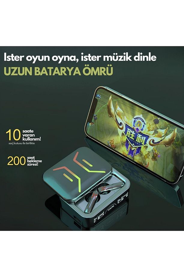 M80 Powerbankli Kablosuz Dokunmatik Mikrofonlu Bluetooth Kulaklık İos Android Uyumlu - 4