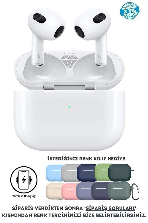 Pro 3. Nesil Ios Android Uyumlu Yeni Nesil Wireless Charge Bluetooth Kulaklık Kılıf Hediyeli - 1