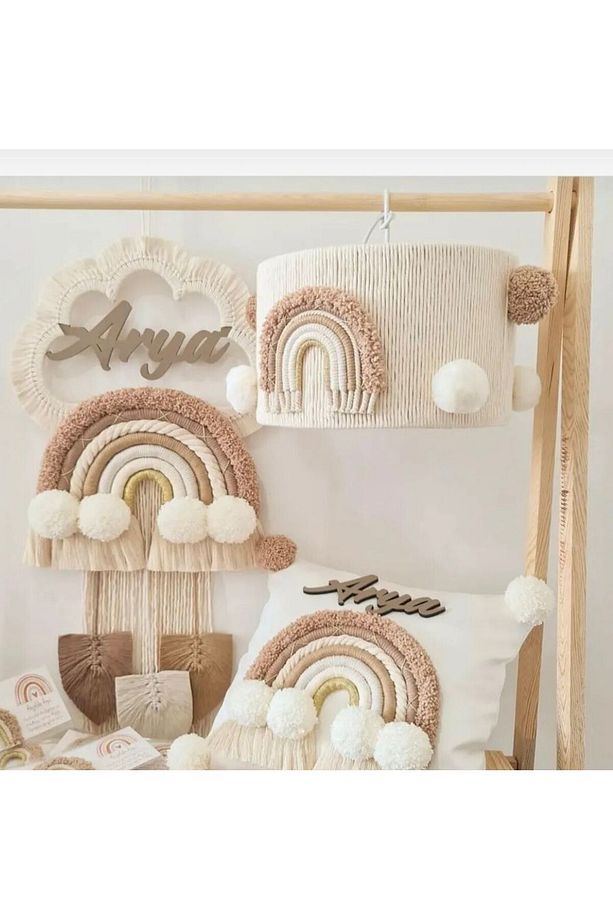 makrome bebek/cocuk odası set kapısüsü/ avize /yastıkdolgusuz - 1