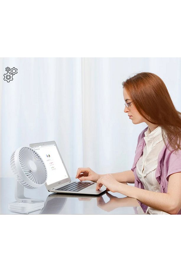 Mini Soğutucu Vantilatör Type-C Şarjlı Masa Üstü Fan Taşınabilir 4 Mod Hız Ayarlı Pervane - 3