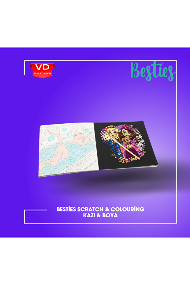 Besties 12 Sheets Scratch Paint Book - Scratch & Coloring Notebook - 3