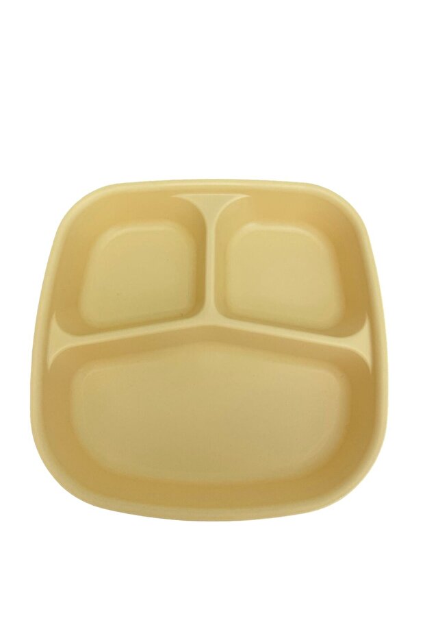 3 Compartment Breakfast Plate Plastic Picnic Camping Snack Food Serving Plate 21,5X23X3,5Cm 1 Piece