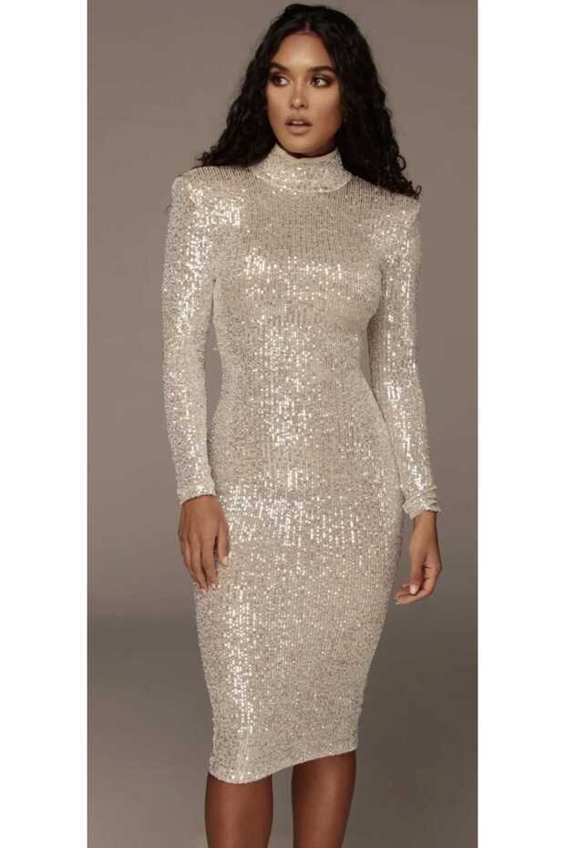 balıkçıl midi elbise - 1