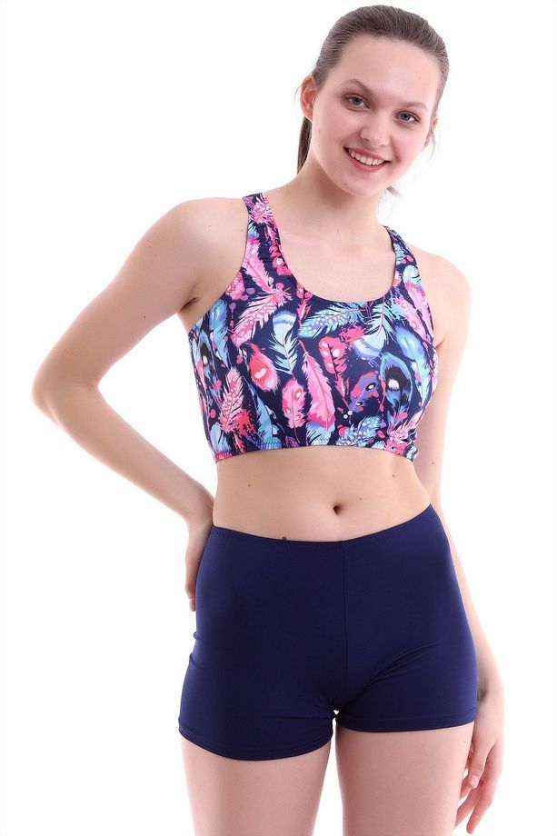 Aykum,badi Bikini Takımı Esnek Likralı Kumaş Şortu Astarlı Ürün Iki Parça - 1