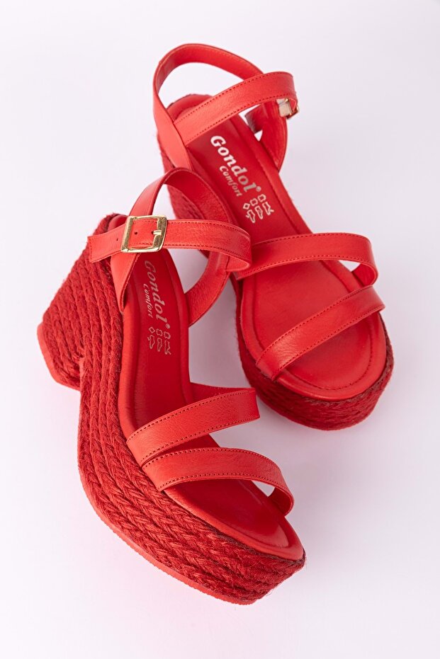 Women's Genuine Leather Platform Platform Sandal Ell.7027
