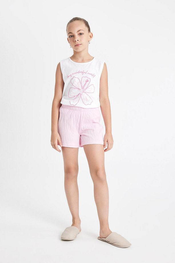 Kız Çocuk Pijama Takımı Baskılı Kolsuz Üst Şort C8499a824sm - 1
