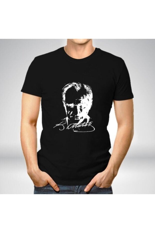 Unisex Black Ataturk Printed T-Shirt
