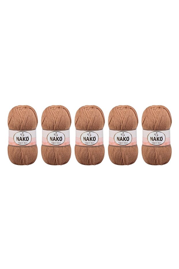 Super Pearl Hand Knitting Yarn 100 Gr 5 Pieces Color 221 Caramel