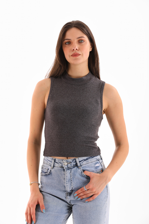 Women's Lycra Sleeveless Crop Blouse