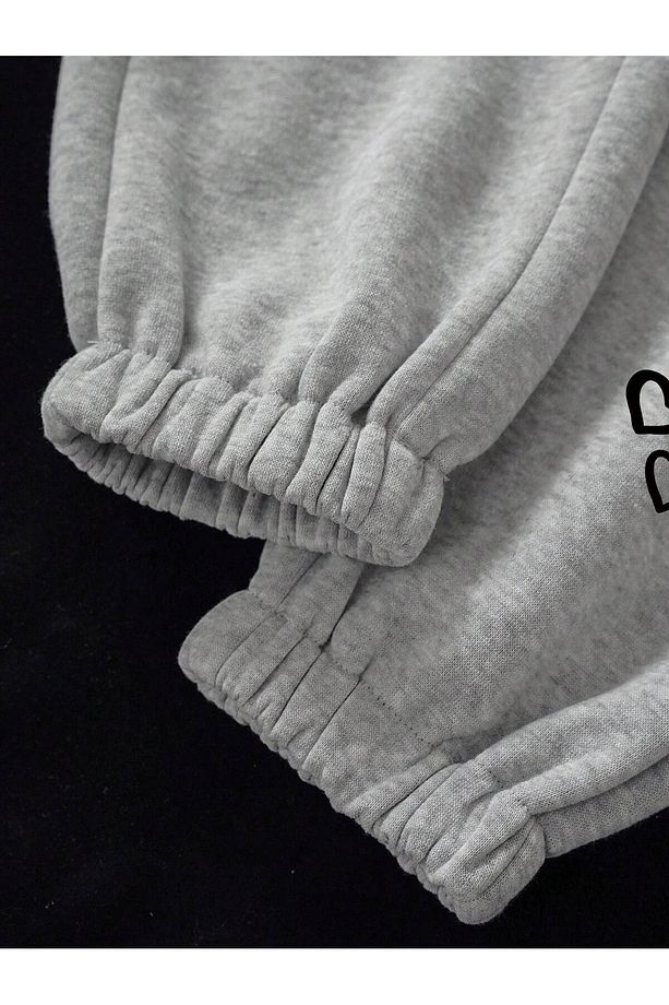 Unisex Trend Yüksek Bel Şeritli Eşofman Altı - 8