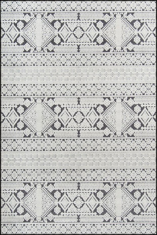 Gir Geometric Baklava Traditional Decorative Carpet and Washable Carpet Miravip9646