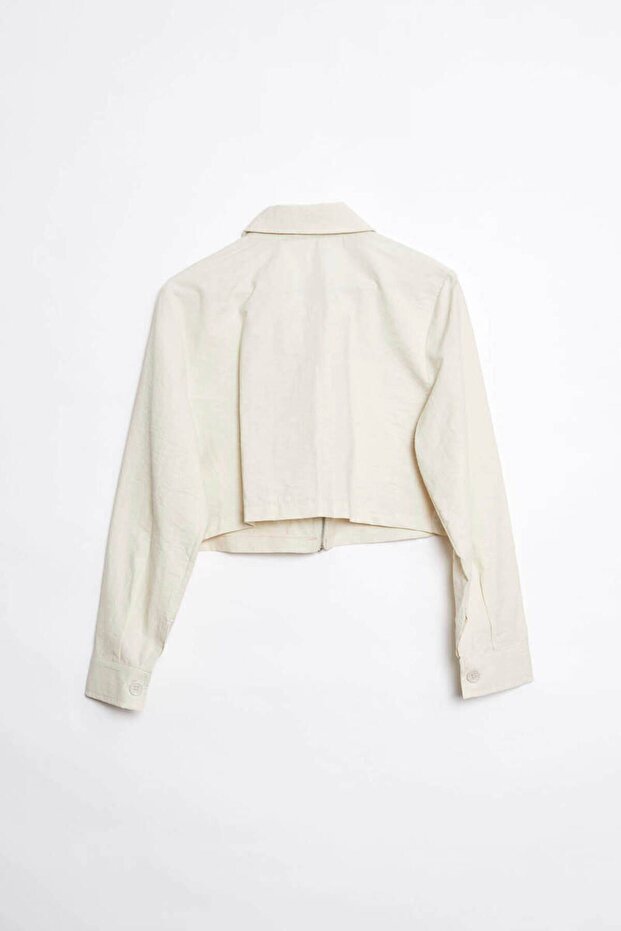 Georgina Cepli Crop Ceket Taş - 2