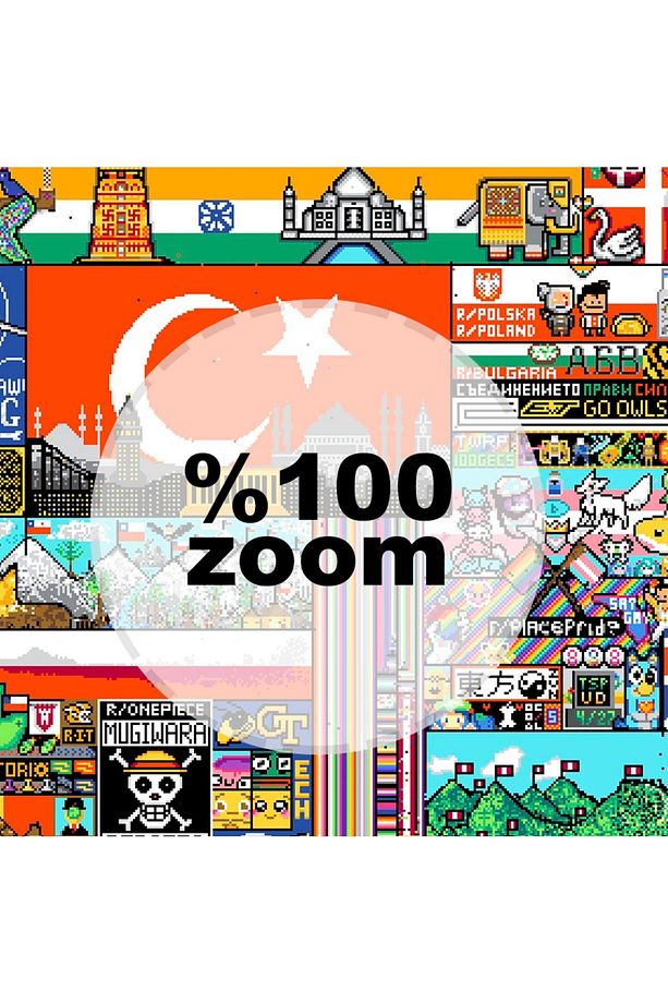 Reddit R/place Piksel Sanatı Duvar Örtüsü - 5