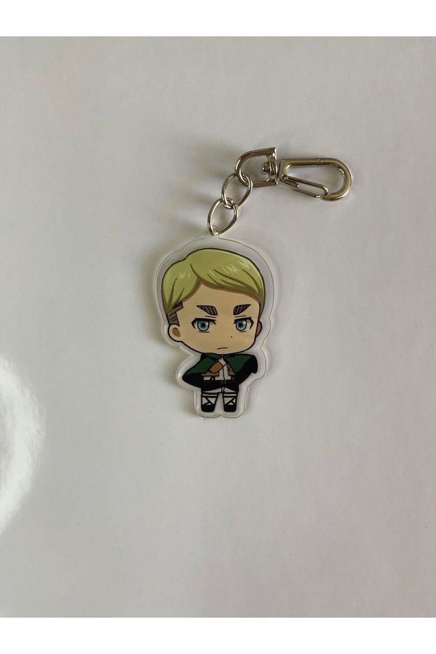 سلسلة مفاتيح منقوشة بتصميم الرسوم المتحركة Attack On Titan Erwin Smith / زخرفة حقيبة