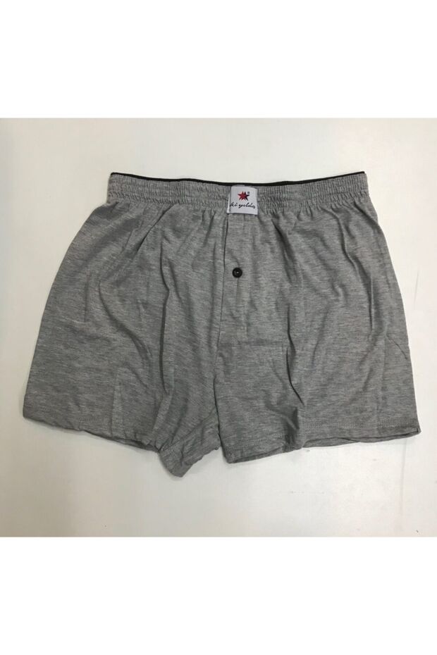 Plus Size Grey Cotton Terry Waist Boxer Shorts